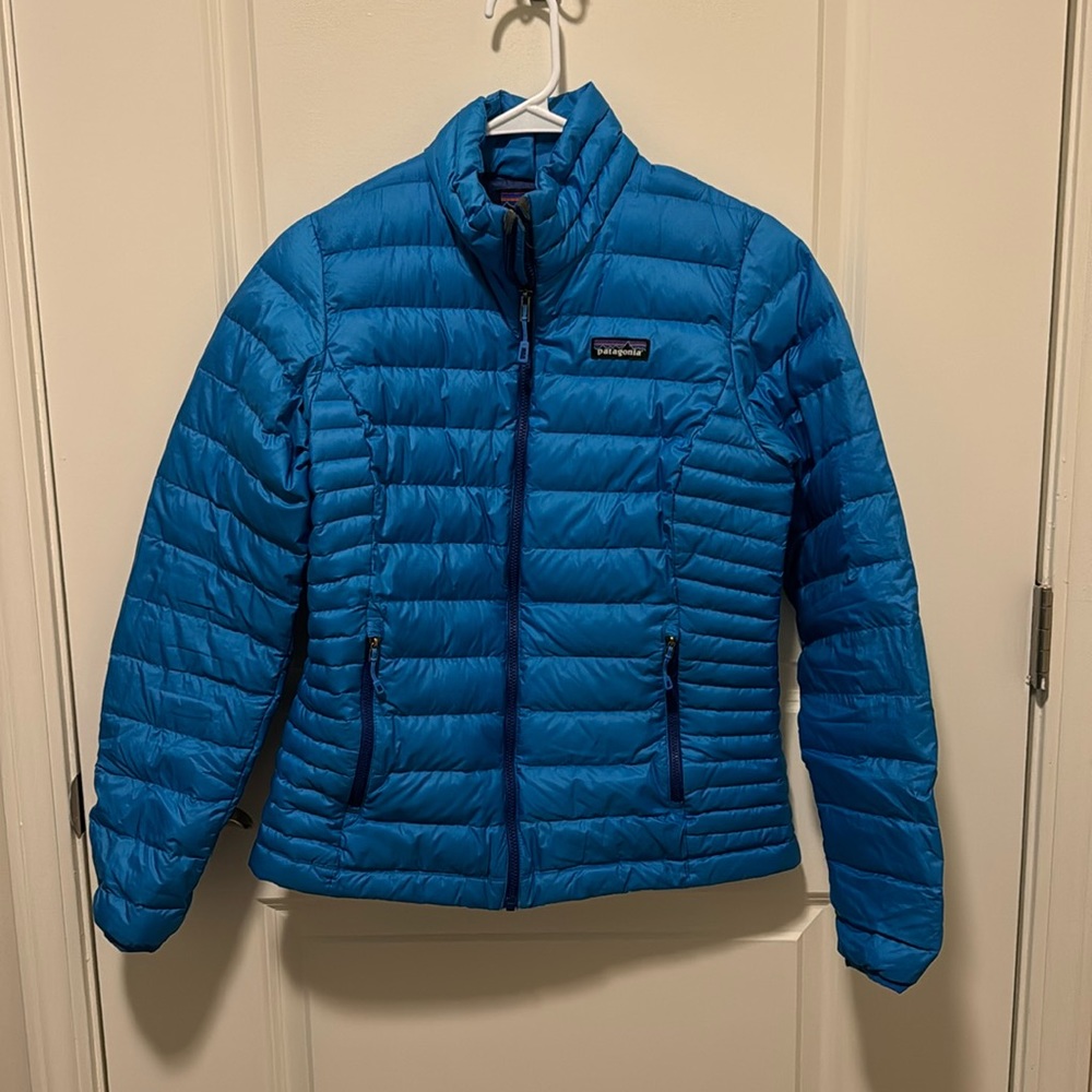 Patagonia down puffy coat/jacket - blue, S